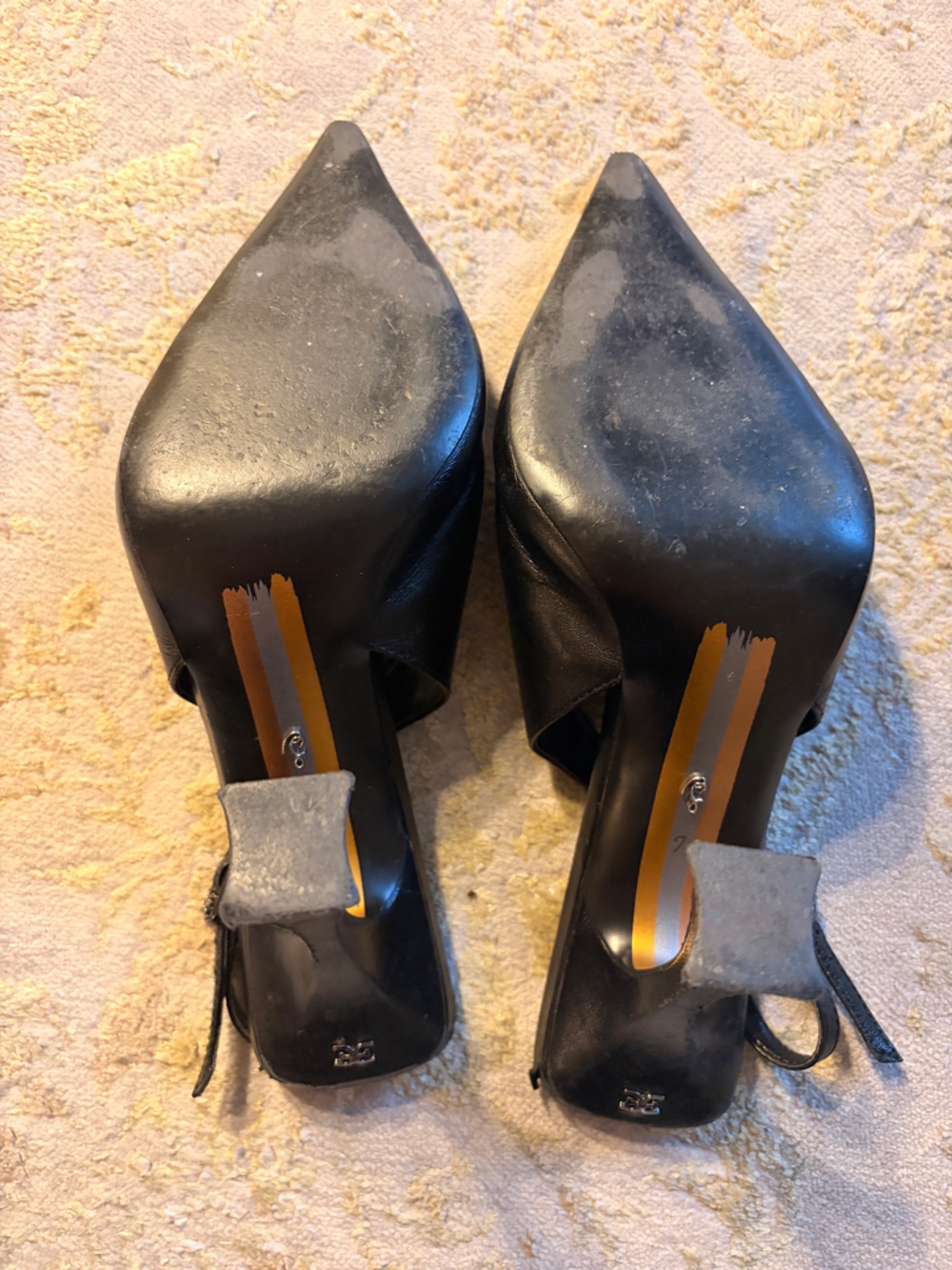 Sam Edelman Black Slongback Heels - Picture 4 of 6